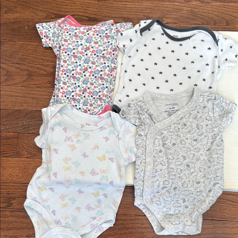 Floral and Star Print Bodysuits with Colorful Patterns